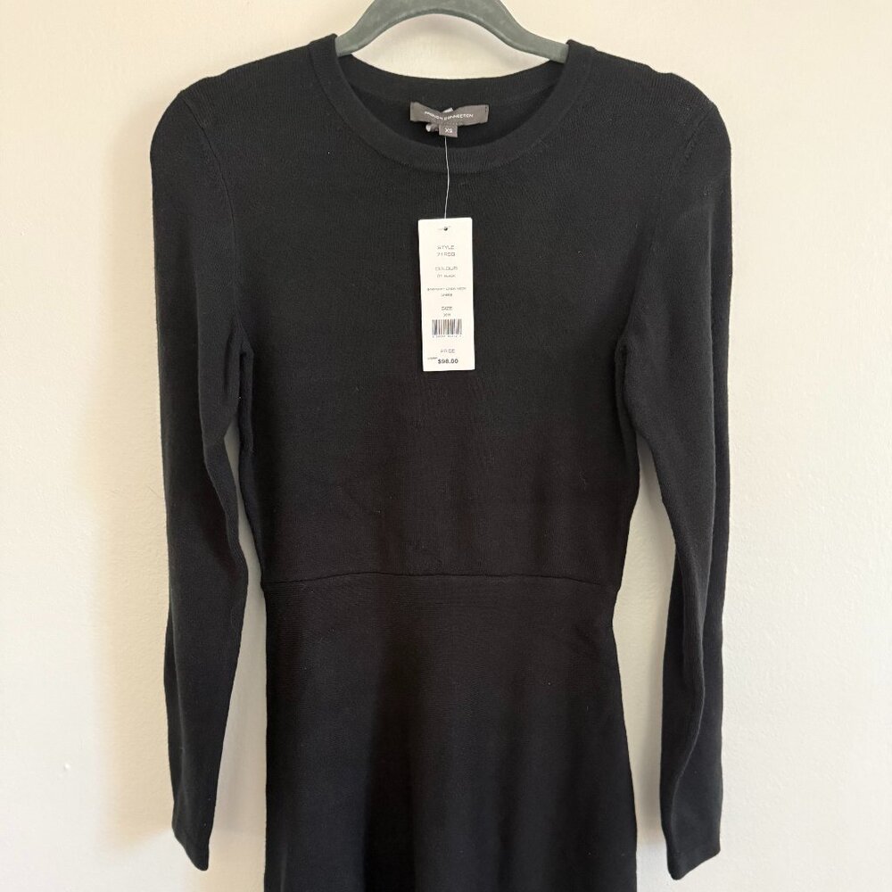 NWT French Connection baby soft Knit dress A line Black XS